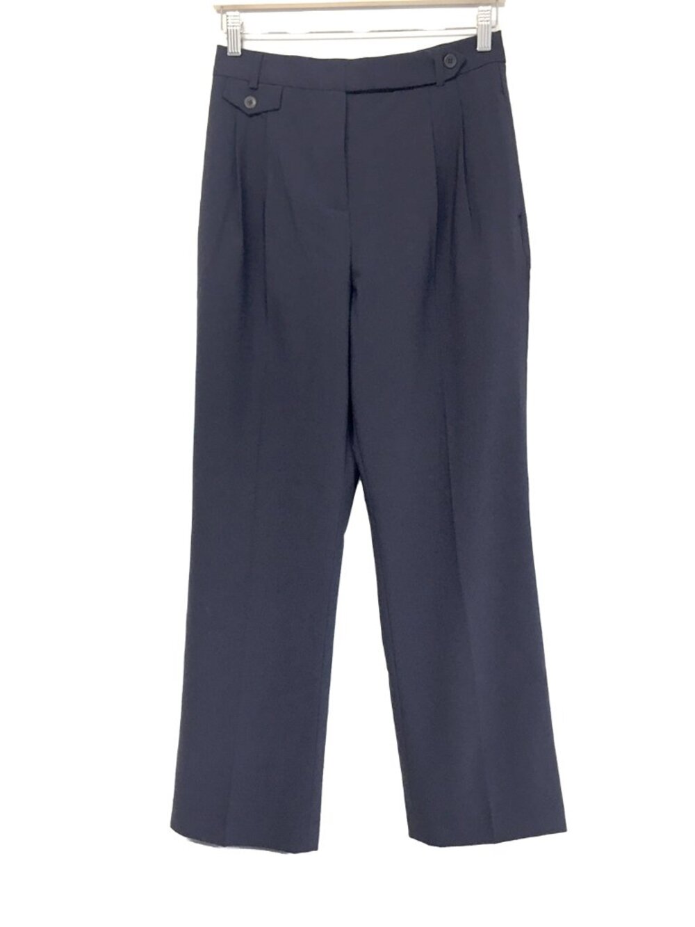 Lands' End Women's Navy-Blue Pleated Dress Pants Size 6